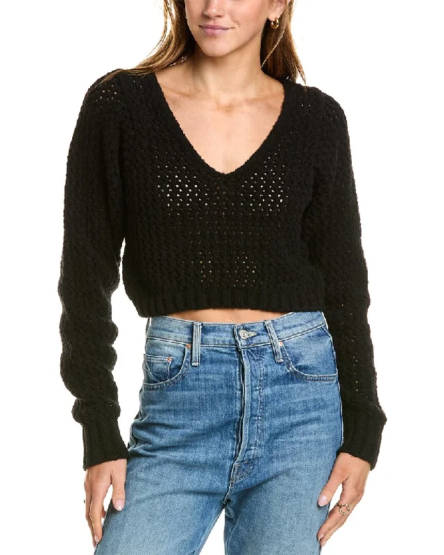 John Elliott Foam Boucle Knit Cropped Sweater