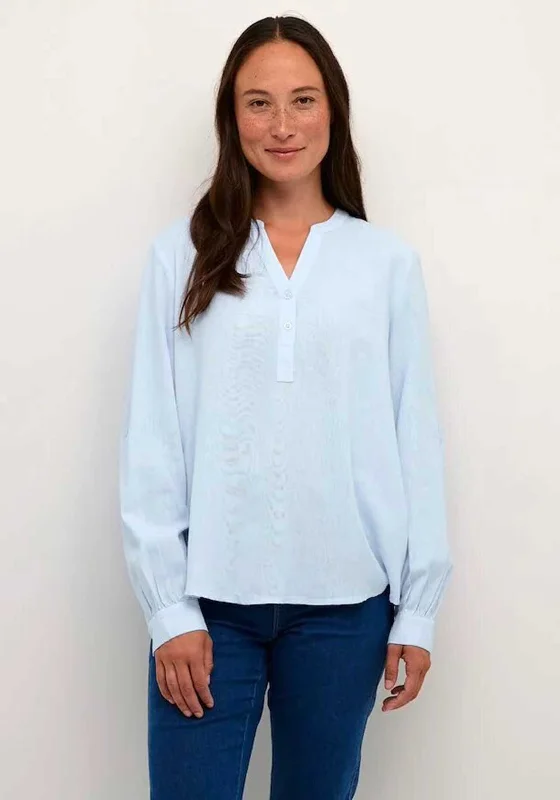 Kaffe Milia Linen Blend Blouse, Windsurfer