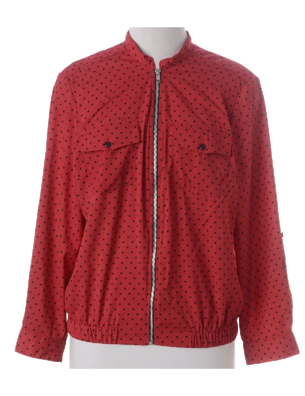 Label Blouse Polka Dots Bomber