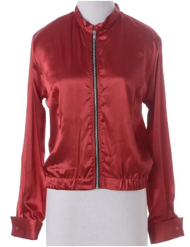 Label Blouse Red Bomber