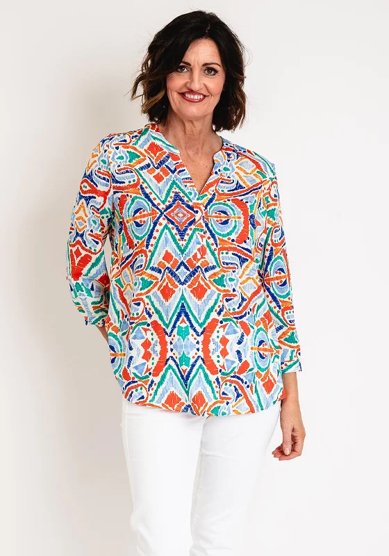 Serafina Collection Curve Abstract Print Blouse, Multi-Coloured