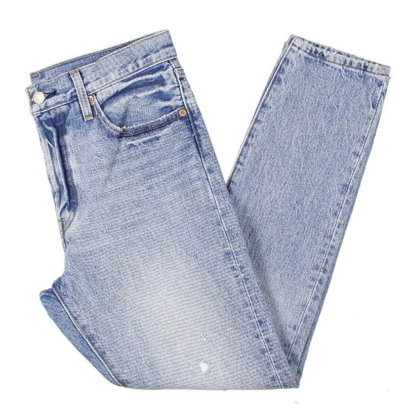 Levi's Womens 501 Destructed Button Fly Skinny Jeans Fashionable White Denim Jeans