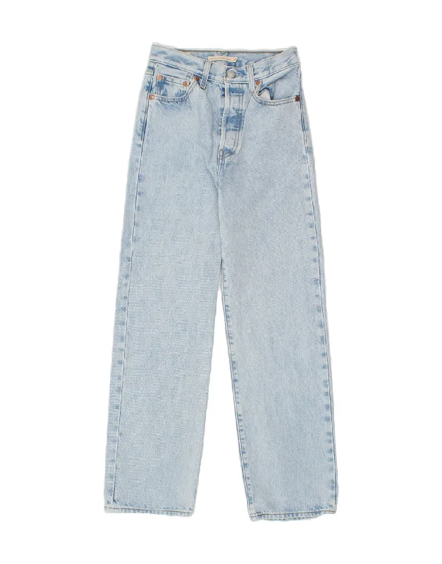 LEVI'S Womens Ribcage High Waist Straight Jeans W24 L28 Blue Cotton Cozy Stretch High-Waist Jeans LEVI'S Womens Ribcage High Waist Straight Jeans W24 L28 Blue Cotton Cozy Stretch High-Waist Jeans