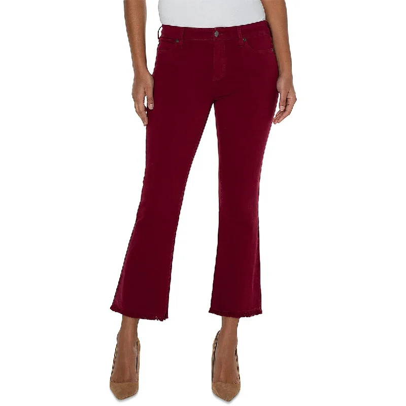 Liverpool Los Angeles Womens Mid Rise Cropped Flared Jeans Fashionable Raw Edge Jeans Liverpool Los Angeles Womens Mid Rise Cropped Flared Jeans Fashionable Raw Edge Jeans