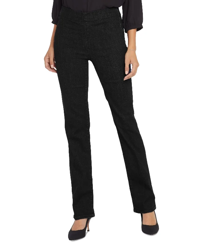 Nydj Womens Marilyn Straight Black Pull On Jeans Classic Blue Denim Jeans