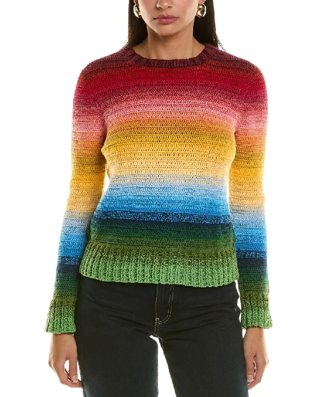 Oscar de la Renta Rainbow Ombre Sweater