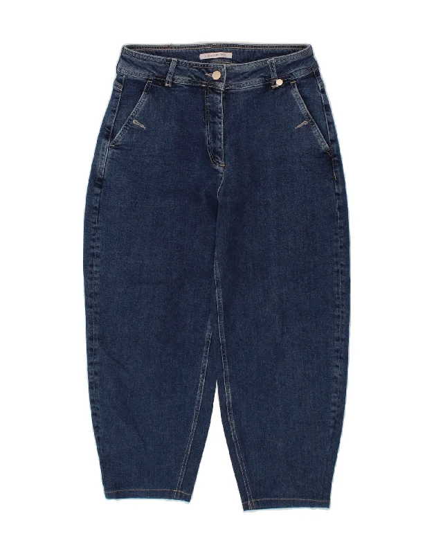PENNY BLACK Womens Crop Tapered Jeans UK 12 Medium W28 L24 Navy Blue Fashionable Button-Front Jeans PENNY BLACK Womens Crop Tapered Jeans UK 12 Medium W28 L24 Navy Blue Fashionable Button-Front Jeans