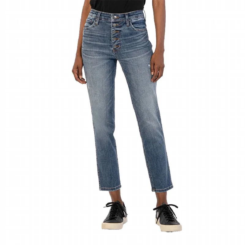 Rachael High Rise Fab Ankle Jean In Fire