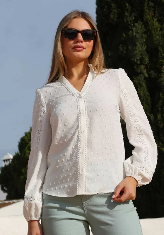 Rant & Rave Edna Embroidered Blouse, White