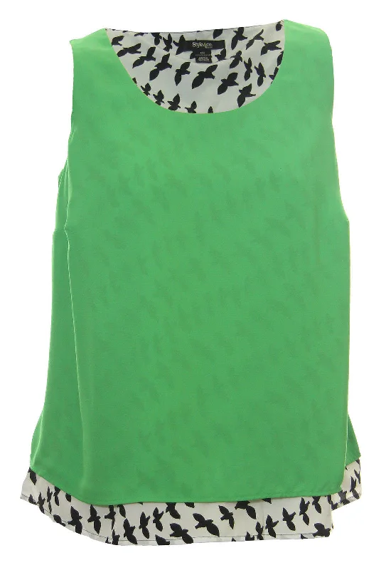 Style & Co Multi Color Animal Print Sleeveless Tank Blouse