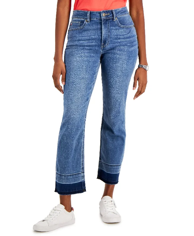 Tommy Hilfiger Tribeca Th Flex Contrast Hem Straight Leg Ankle Length Jeans Cozy Tencel Blend Denim Jeans Tommy Hilfiger Tribeca Th Flex Contrast Hem Straight Leg Ankle Length Jeans Cozy Tencel Blend Denim Jeans