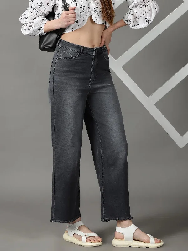 Women's Grey Solid Straight Fit Denim Jeans-IM-9769-C-Grey Comfortable Jogger Style Jeans Women's Grey Solid Straight Fit Denim Jeans-IM-9769-C-Grey Comfortable Jogger Style Jeans