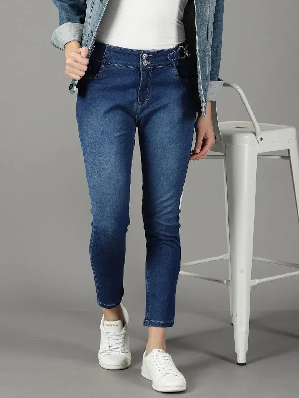 Women's Navy Blue Solid Slim Fit Denim Jeans-CR-8070-Navyblue Casual Straight-Leg Jeans Women's Navy Blue Solid Slim Fit Denim Jeans-CR-8070-Navyblue Casual Straight-Leg Jeans