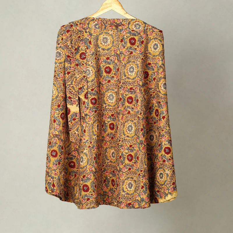 Yellow - Block Print Cotton Wrap Around kalamkari Skirt 02