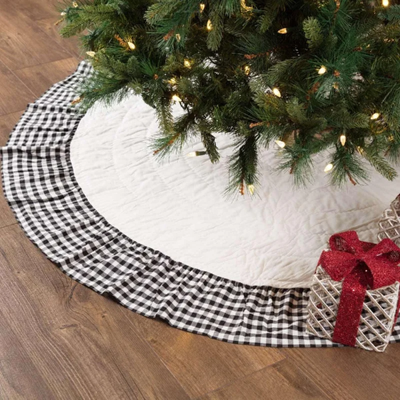 Emmie Black Ruffled Christmas Tree Skirt 60 VHC Brands