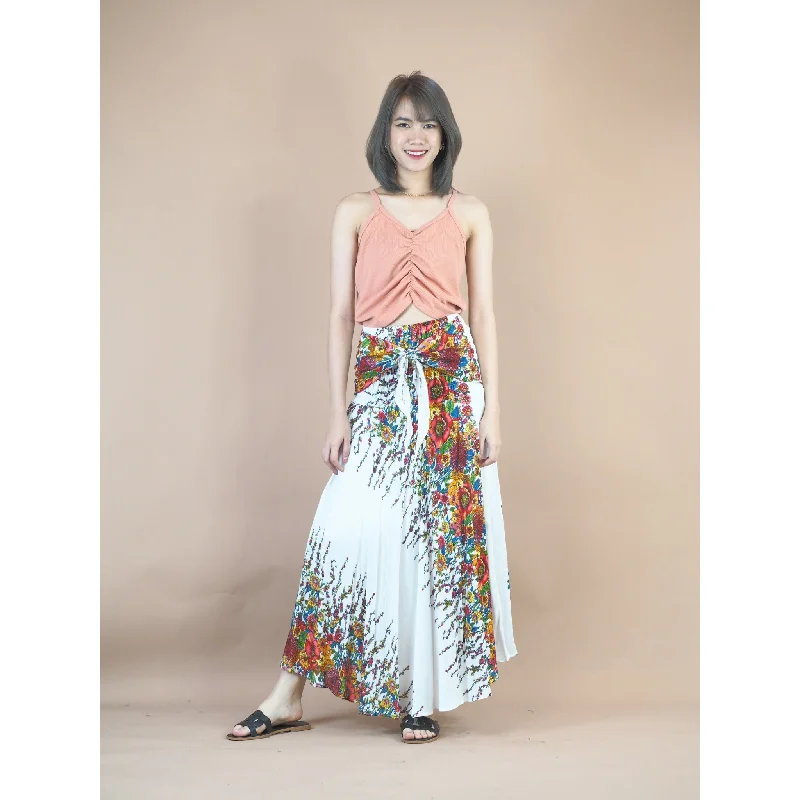 Floral Royal Women's Bohemian Skirt in White Rose SK0033 020010 11