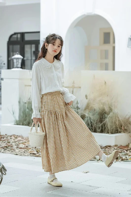 Gingham Midi Skirt (4 Colors)