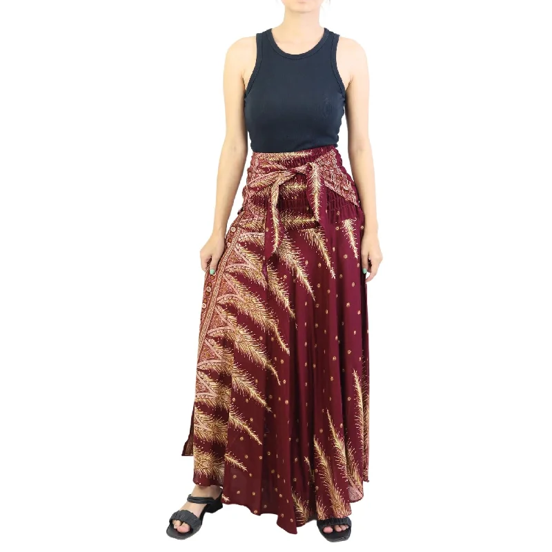 Peacock Women's Bohemian Skirt in Red SK0033 020216 03