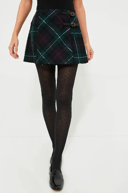 Tartan Twill Mini Wrap Skirt