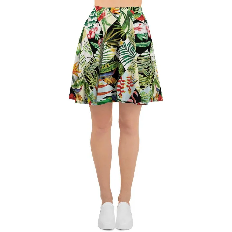 Tropical Bird Patchwork Print Women's Skirt