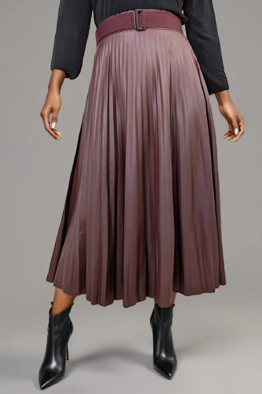 W8390 SKIRT (BLK, WINE)