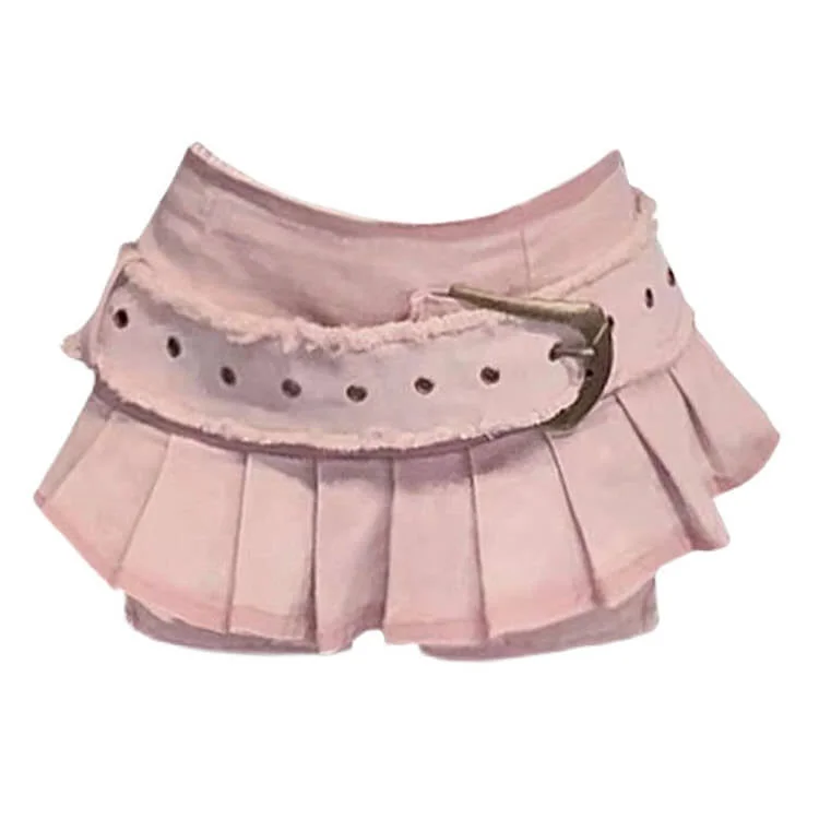 Y2K Aesthetic Pink Micro Skort