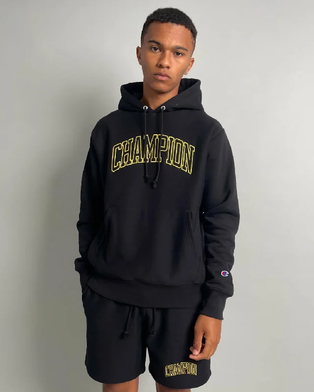 Champion Reverse Weave Varsity Hoodie Black