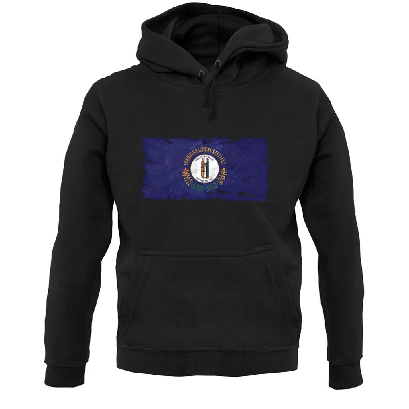 Kentucky Grunge Style Flag Unisex Hoodie